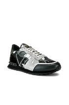 Valentino Low Top Sneaker In Black,camo,gray