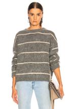 Acne Studios Rhira Mohair Sweater In Gray,stripes
