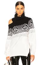 Monse Snowflake Cold Shoulder Sweater In Abstract,black,white