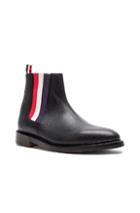 Thom Browne Pebble Grain Leather Chelsea Boots In Black