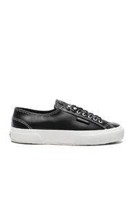 Alexachung X Superga Low Top Leather Sneaker In Black