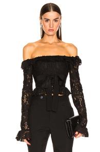 Brognano Off The Shoulder Lace Top In Black