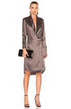 Michelle Mason For Fwrd Long Sleeve Belted Tunic Coat In Purple