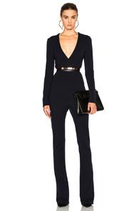 Pierre Balmain Deep V Jumpsuit In Blue