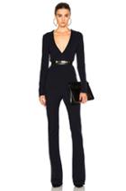 Pierre Balmain Deep V Jumpsuit In Blue