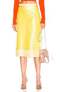 Sies Marjan Sula Plastic Straight Skirt In Animal Print,yellow