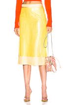 Sies Marjan Sula Plastic Straight Skirt In Animal Print,yellow
