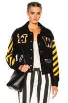 Off-white Varsity Bomber Jacket With Patches In Black