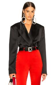 Msgm Cropped Blazer In Black