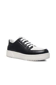3.1 Phillip Lim Pl31 Low Top Leather Sneakers In Black,white