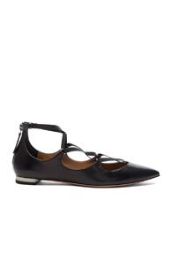 Aquazzura Leather Mischa Flats In Black