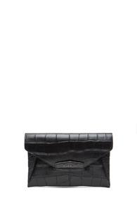 Givenchy Antigona Envelope Stamped Croc Clutch In Black