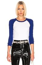 Enza Costa Bracelet Sleeve Baseball Crew In Blue,white
