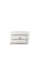 Valentino Small Metallic Quilted Rockstud Spike Shoulder Bag In Metallic Silver