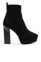 Saint Laurent Suede Vika Platform Boots In Black