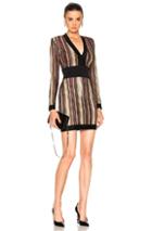 Balmain Striped Mini Dress In Black,neutrals,red,stripes
