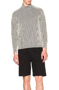 Patrik Ervell Long Sleeve Mock Neck Tee In White,abstract