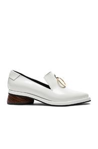 Reike Nen Leather Ring Square Loafers In White