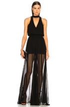Caroline Constas Lia Halter Jumpsuit In Black