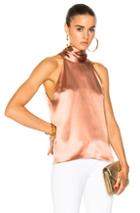 Galvan Silk Sash Neck Top In Pink,metallics