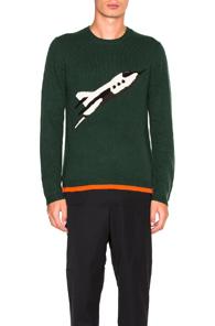 Coach 1941 Rocket Ship Crew Neck Sweater In Green