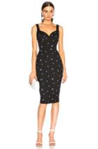 Victoria Beckham Cami Curve Fitted Midi Dress In Black,blue,floral