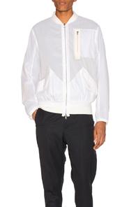 Oamc Nylon Bomber Jacket In White