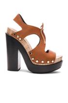 Balenciaga Leather Platform Sandals In Brown