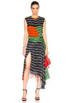 Preen By Thornton Bregazzi Sofiya Dress In Green,stripes,black,abstract