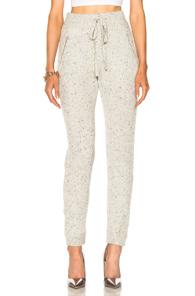 Baja East Cashmere Fishermans Rib Pants In Gray
