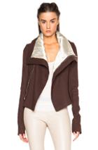 Rick Owens Classic Velvet Biker Jacket In Brown