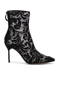 Manolo Blahnik Lace Zarinanu 90 Boot In Black