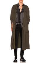 Haider Ackermann Silk Jersey Coat In Green