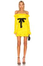 Brognano Off The Shoulder Lace Mini Dress In Yellow