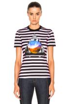 Givenchy Striped Graphic Tee In Black,pink,stripes