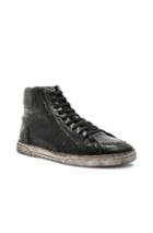 Saint Laurent Leather High-top Sneakers In Black