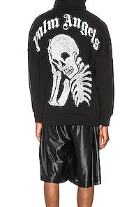 Palm Angels Thinking Skull Hoodie In Black