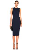 Victoria Beckham Elite Viscose Crochet Signature Dress In Blue