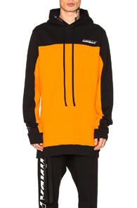 Unravel Bicolor Hoodie In Black,orange