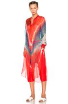 Baja East Tie Dye Print Chiffon Top In Red,abstract