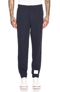 Thom Browne Technical Knit Piping Sweatpants In Blue