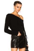 Rta Claudine One Shoulder Sweater In Black