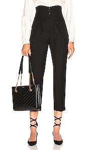 Saint Laurent Button Tailored Pant In Black