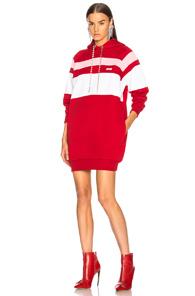 Msgm Sweatshirt Dress In Red,stripes