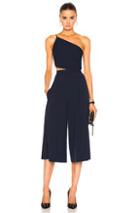 Michelle Mason Asymmetrical Bandeau Jumpsuit In Blue