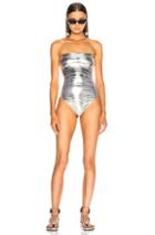 Adriana Degreas High Leg Strapless Swimsuit In Metallics