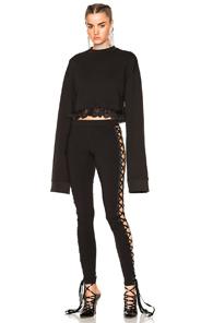 Fenty By Puma Cropped Long Sleeve Sweatshirt In Black