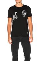 Alexander Mcqueen Organic Jersey Snake Tee In Black