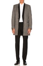 Saint Laurent Single Button Chevron Blazer In Gray