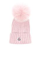 Moncler Berretto Beanie With Fox Fur Pom In Pink